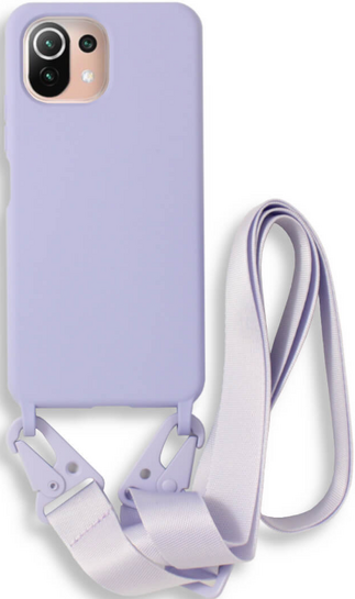 Bodycell Θήκη Σιλικόνης με Λουράκι Λαιμού - Xiaomi Mi 11 Lite - Violet