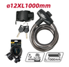 DELI κλειδαριά ποδηλάτου με κλειδί DL508062, Φ12mm, 1m, μαύρη