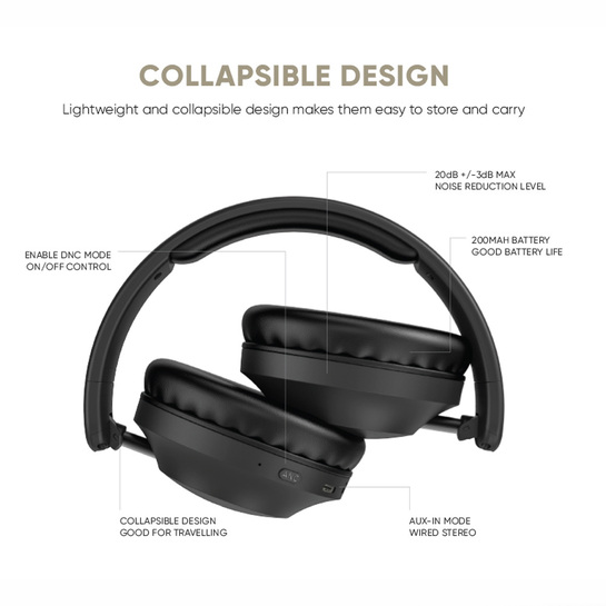 SONIC GEAR BT5.4 HEADSET AIRPHONE DNC 3000 BLACK APDNC3000B