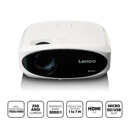 Lenco Φορητός βιντεοπροβολέας LPJ-900WH