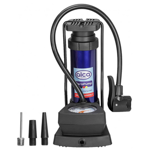 ALCA foot pump 201300 with pressure gauge, 160PSI, blue