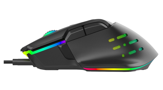 POWERTECH ενσύρματο gaming ποντίκι PT-1274, RGB φως, οπτικό, 12000DPI, μαύρο