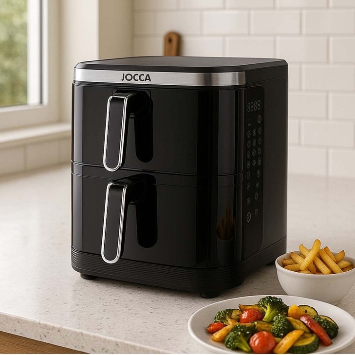 JOCCA 11L DOUBLE AIR FRYER BLACK J-2454