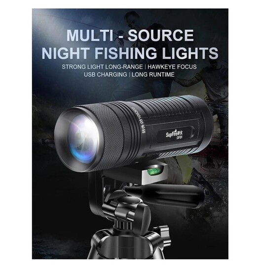 SUPFIRE φακός ψαρέματος SPFR-GF01-A με τρίποδο, 5400mAh, 375m